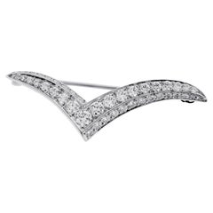Tiffany & Co. Platinum Diamond Seagull Brooch, Medium size