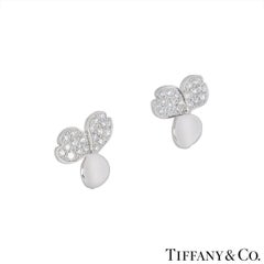 Tiffany & Co. Platinum Diamond Set Paper Flowers Earrings
