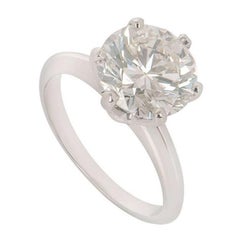 Tiffany & Co. Platinum Diamond Setting Band Ring 2.78 Carat H/VVS2