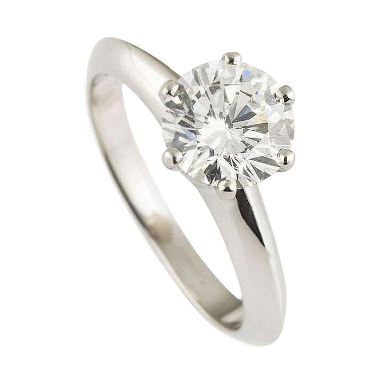 Tiffany and Co. Platin Diamantfassung Verlobungsring 1,01 Karat im Angebot  bei 1stDibs