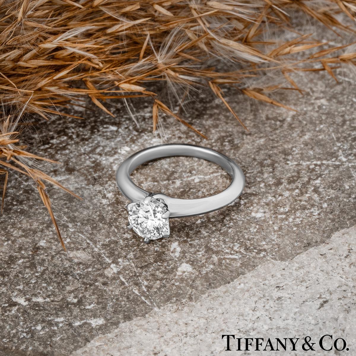 Tiffany & Co. Platinum Diamond Setting Engagement Ring 1.16ct I/VVS1 XXX 5