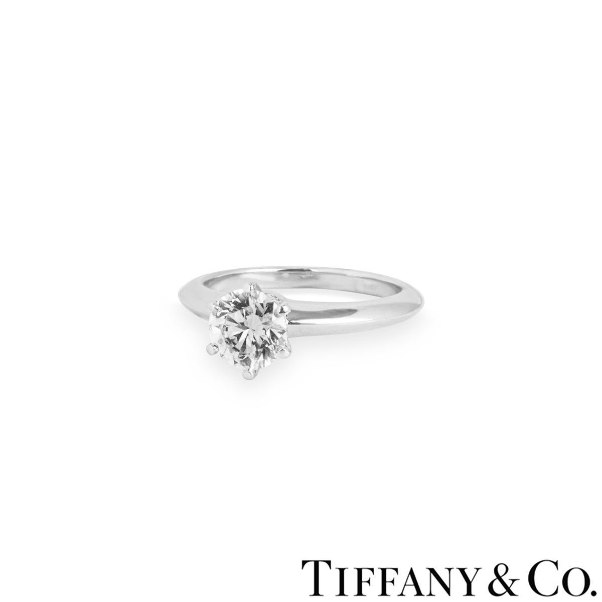 Tiffany & Co. Platinum Diamond Setting Engagement Ring 1.16ct I/VVS1 XXX In Excellent Condition In London, GB