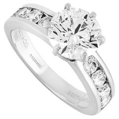 Tiffany & Co. Platinum Diamond Setting Engagement Ring 2.04 Carat F/VS1