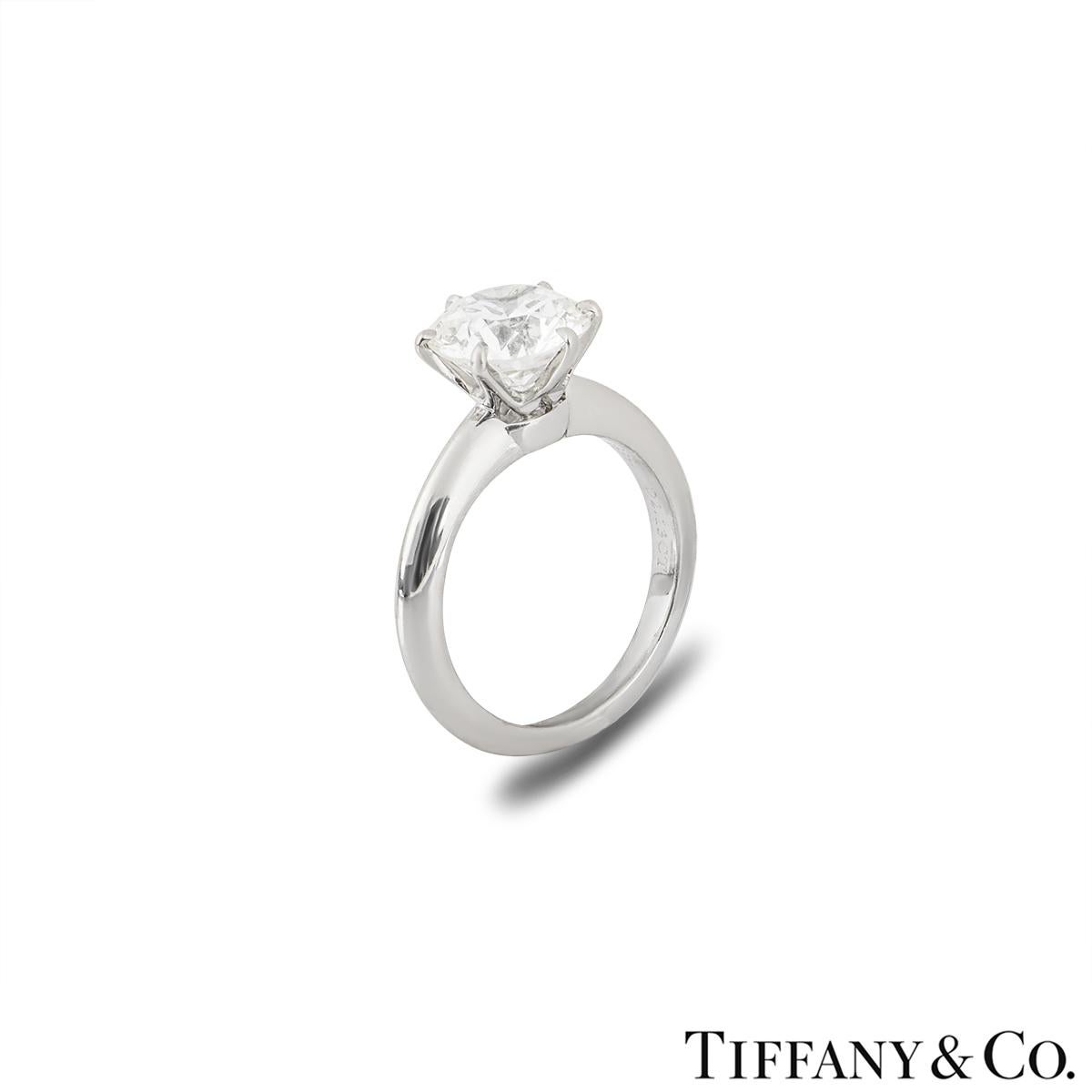 Round Cut Tiffany & Co. Platinum Diamond Setting Engagement Ring 2.13ct H/VVS1 GIA Cert For Sale