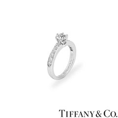 Tiffany & Co. Platinum Diamond Setting Ring 0.51 Carat