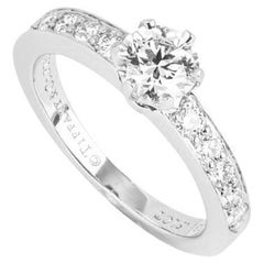 Tiffany & Co. Platinum Diamond Setting Ring 0.51 Carat