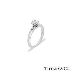 Tiffany & Co. Platinum Diamond Setting Ring 0.57ct D/VVS2