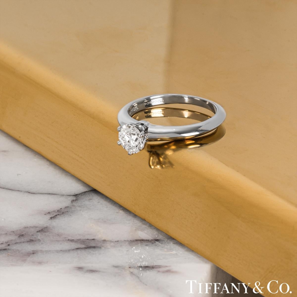 Tiffany & Co. Platinum Diamond Setting Ring 0.57ct D/VVS2 2