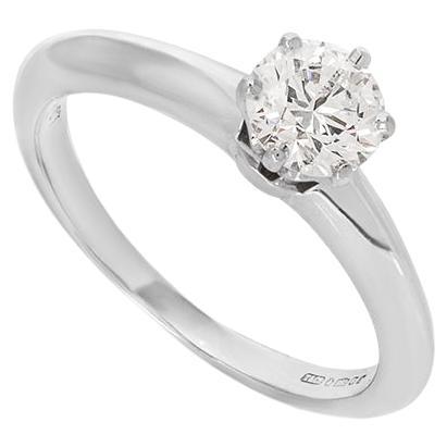 Tiffany & Co. Platinum Diamond Setting Ring 0.57ct D/VVS2