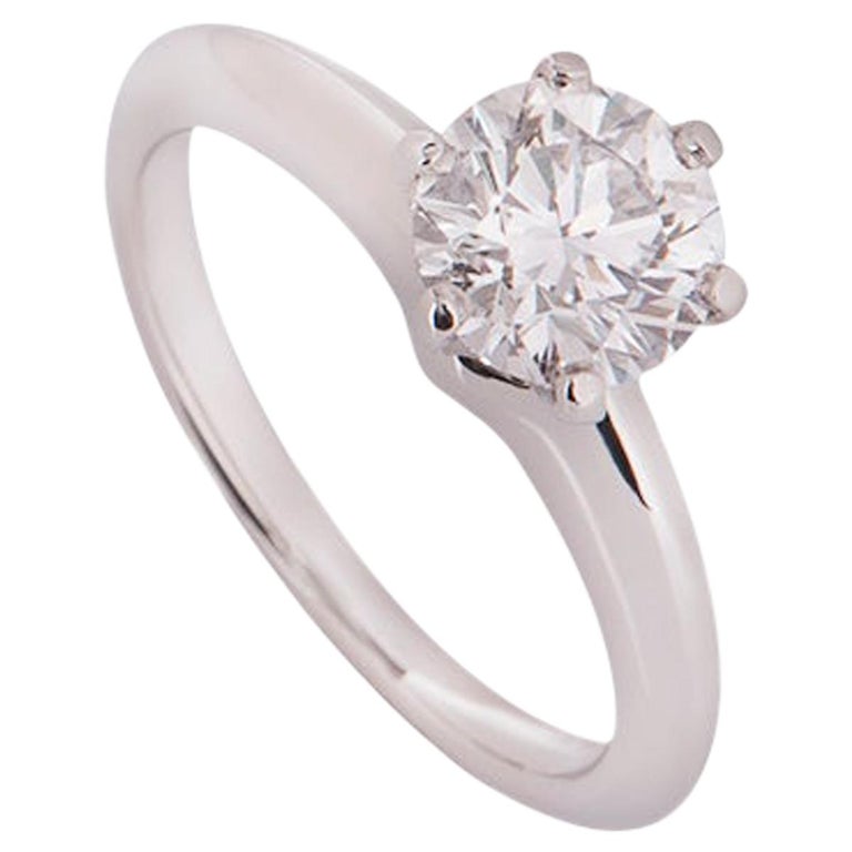 Tiffany And Co Platinum Diamond Setting Ring 1 04 Carat For Sale At 1stdibs