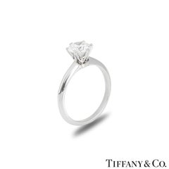 Tiffany & Co. Platinum Diamond Setting Ring 1.07ct E/VVS2