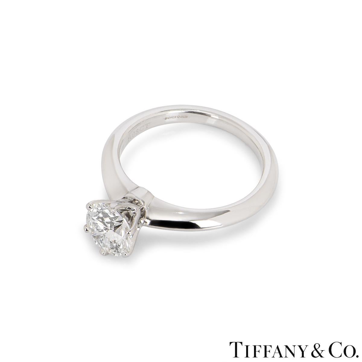 Tiffany & Co. Platin-Diamantring mit Fassung 1,08 Karat H/VS2 XXX im Zustand „Hervorragend“ im Angebot in London, GB