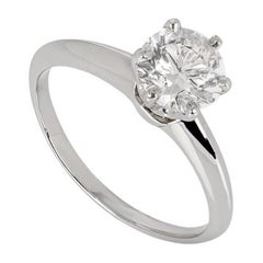 Tiffany & Co. Platinum Diamond Setting Ring 1.11ct D/VS1 XXX