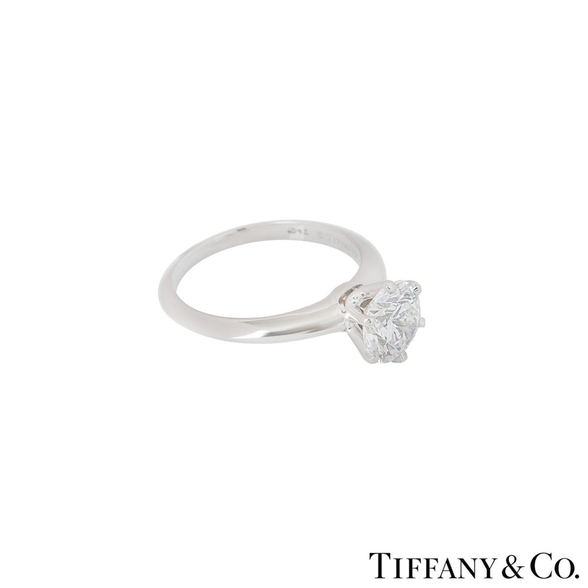 Tiffany & Co. Platinum Diamond Setting Ring 1.50 Carat In Excellent Condition In London, GB