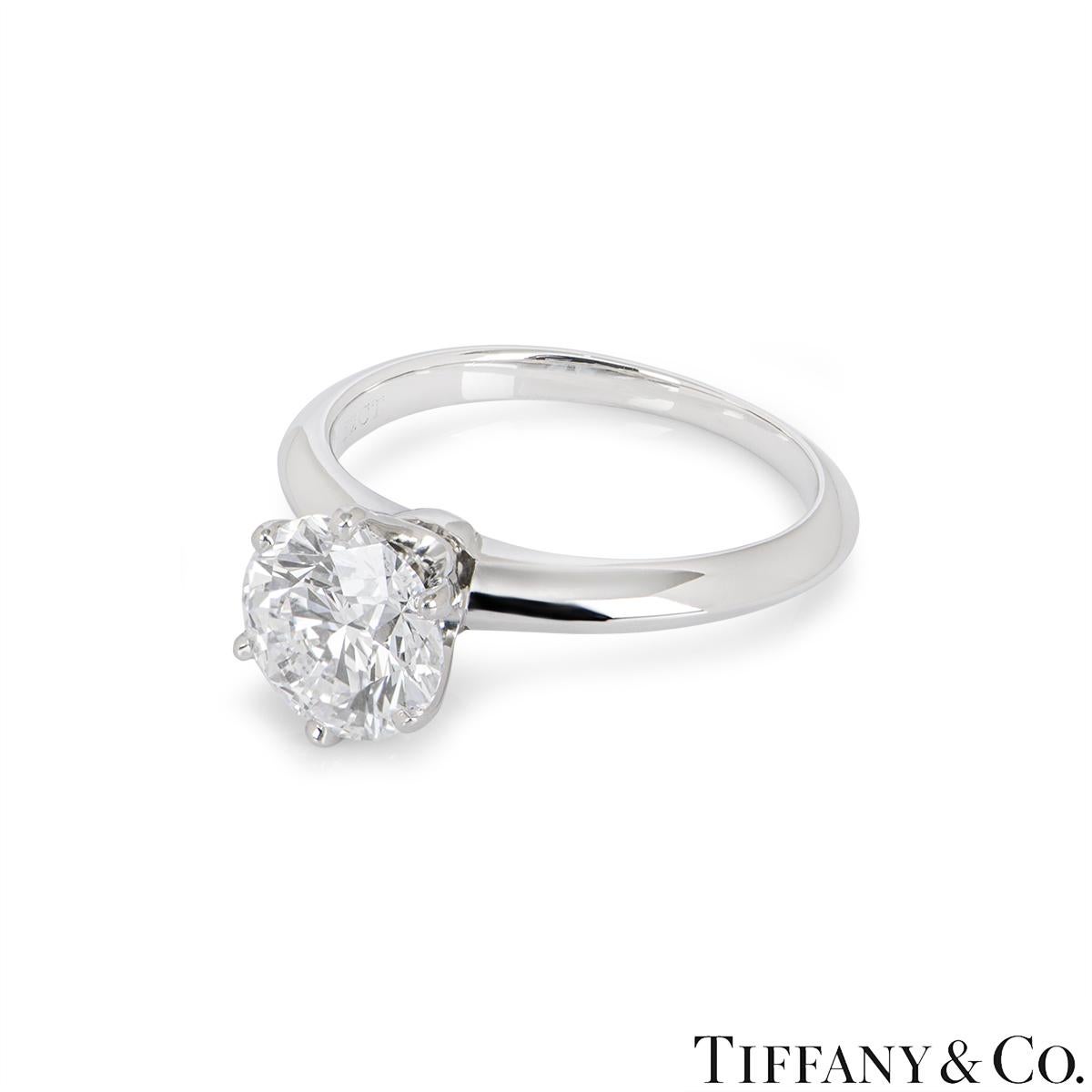 Tiffany & Co. Platinum Diamond Setting Ring 1.52ct D/VS2 In Excellent Condition In London, GB