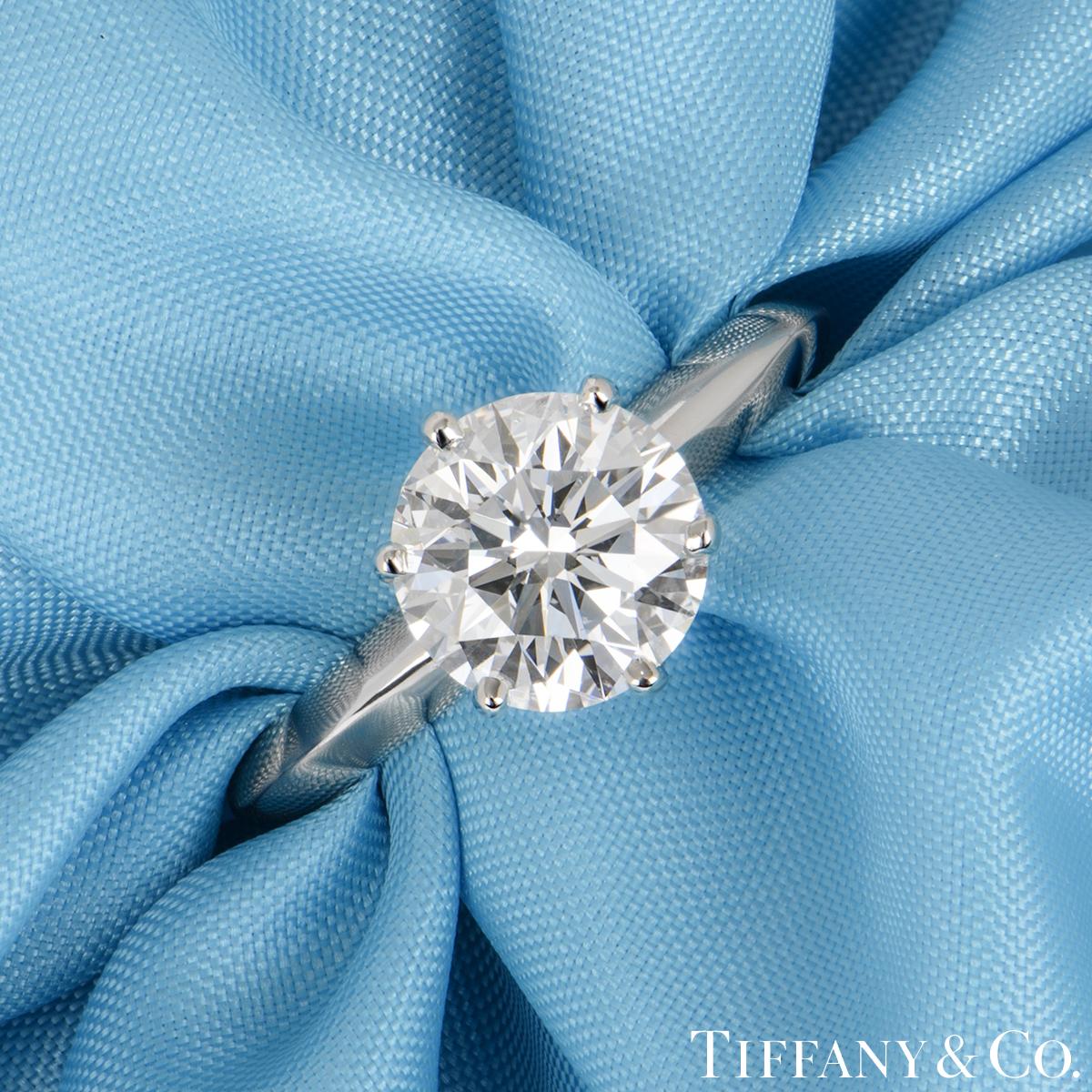 Tiffany & Co. Platinum Diamond Setting Ring 1.52ct D/VS2 2