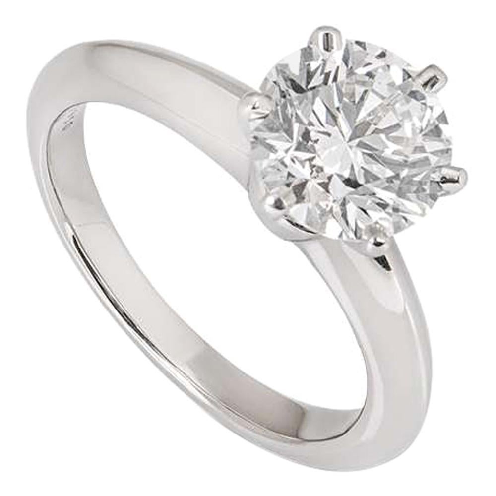 Tiffany & Co. Platinum Diamond Setting Ring 1.53 Carat