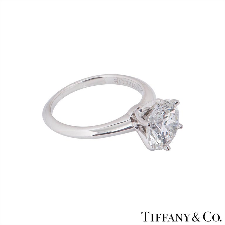 Tiffany and Co. Platinum Diamond Setting Ring 2.17 Carat at 1stDibs 2