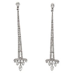 Tiffany & Co. Platinum Diamond Shoulder Duster Earrings