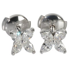 Tiffany
Co. Platinum Diamond Small Model Victoria Earrings