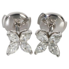 Tiffany & Co. Platinum Diamond Small Model Victoria Earrings