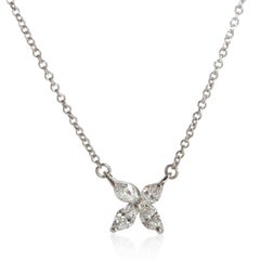 Tiffany & Co. Platinum Diamond Small Model Victoria Pendant