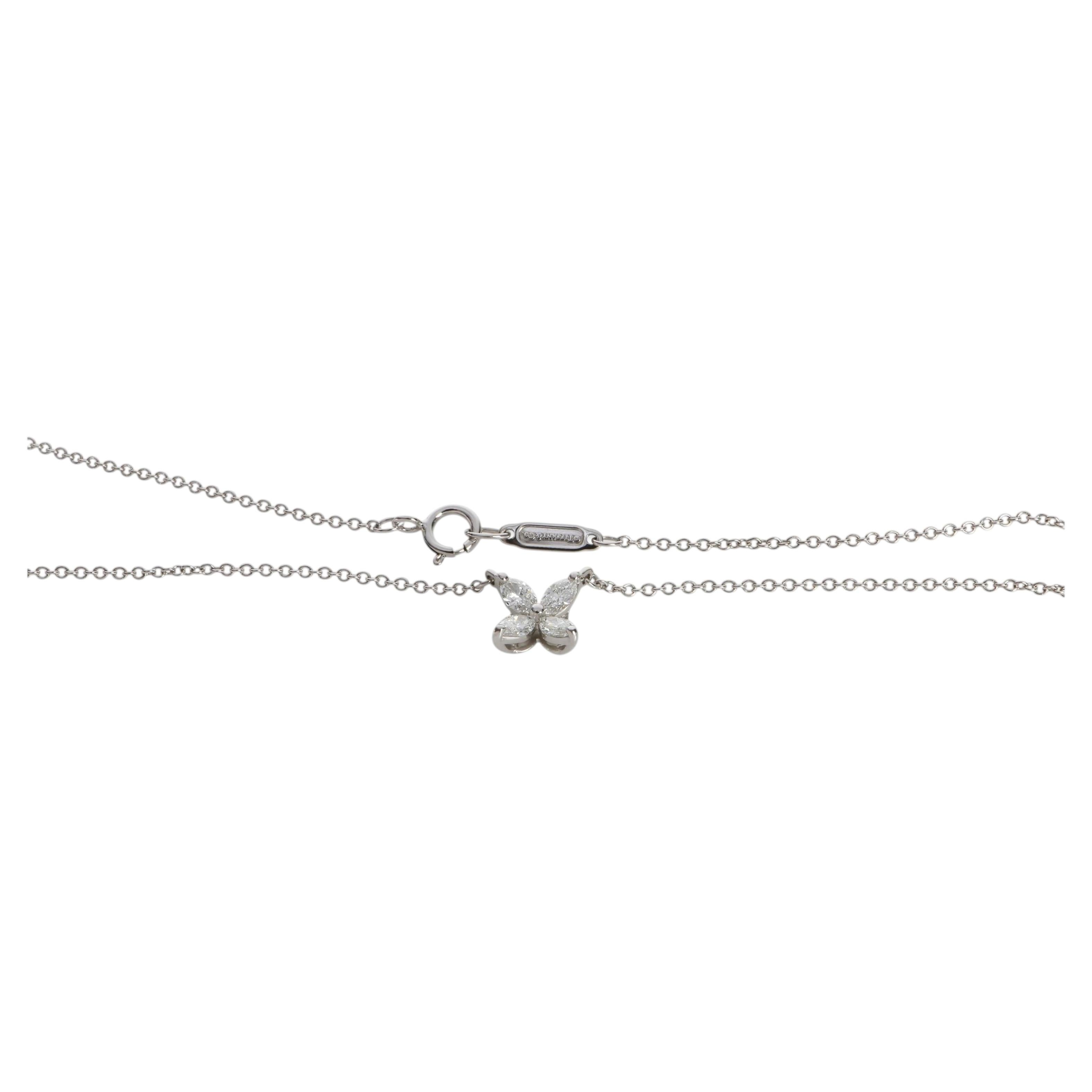 Tiffany & Co. Platinum Diamond Small Model Victoria Pendant