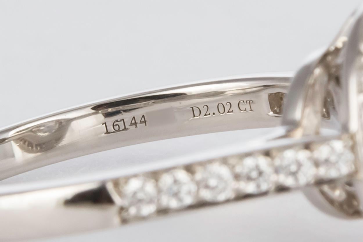 Tiffany & Co. Platinum Diamond Embrace Halo Solitaire Ring GIA 2.02 Carat 9