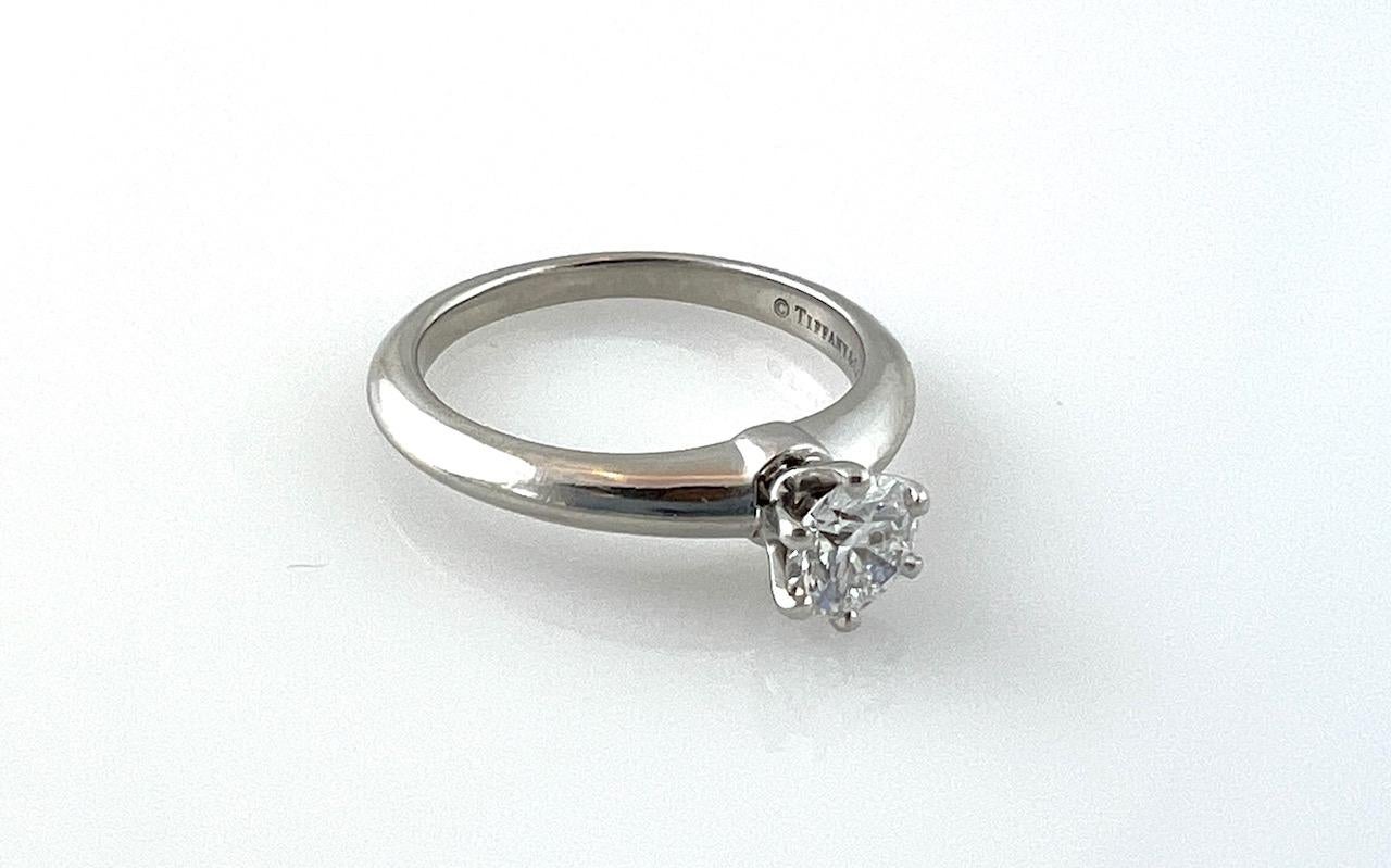 Tiffany & Co. Platinum Diamond Solitaire .51ct VVS2 D Engagement Ring Box/Papers 2