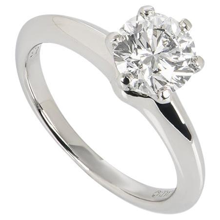 Tiffany & Co. Platinum Diamond Solitaire Engagement Ring 1.04 Ct G/VS2