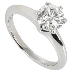 Tiffany & Co. Platinum Diamond Solitaire Engagement Ring 1.04 Ct G/VS2