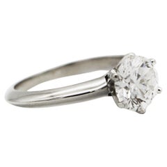 Tiffany & Co. Vintage Platinum Diamond Solitaire Engagement Ring 1.19ctw
