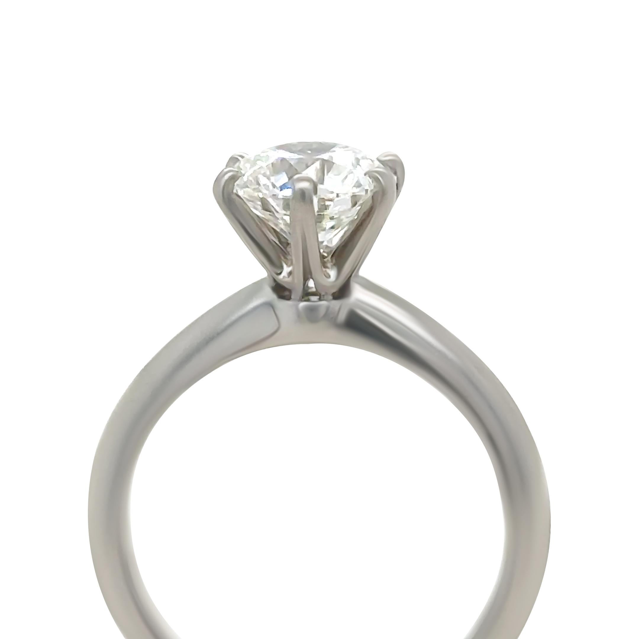Tiffany & Co. Platinum Diamond Solitaire Engagement Ring 1.66ct 5.61g In Excellent Condition For Sale In SYDNEY, NSW