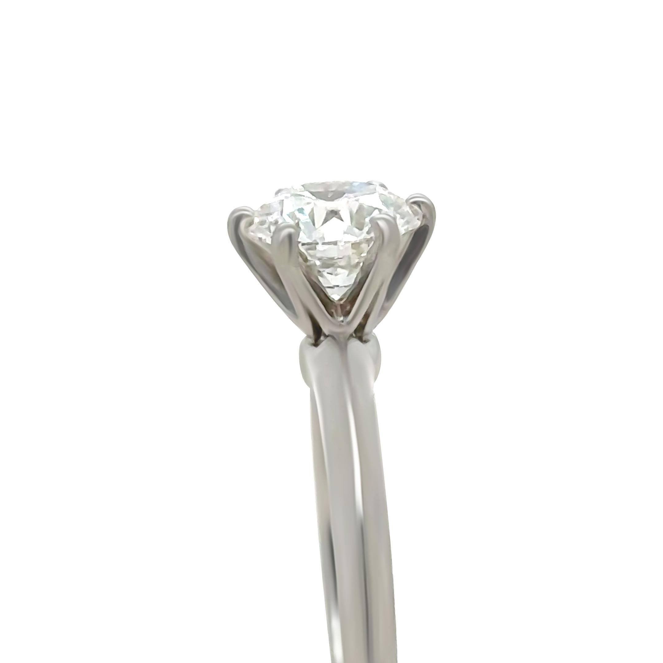 Tiffany & Co. Platinum Diamond Solitaire Engagement Ring 1.66ct 5.61g For Sale 2