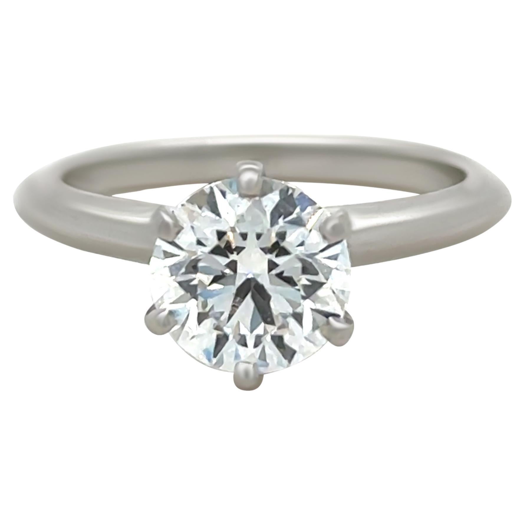 Tiffany & Co. Platinum Diamond Solitaire Engagement Ring 1.66ct 5.61g