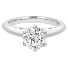 Tiffany & Co. Bague de fiançailles solitaire en platine avec diamant