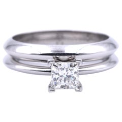 Tiffany 
Co. Platinum Diamond Solitaire Engagement Ring Set