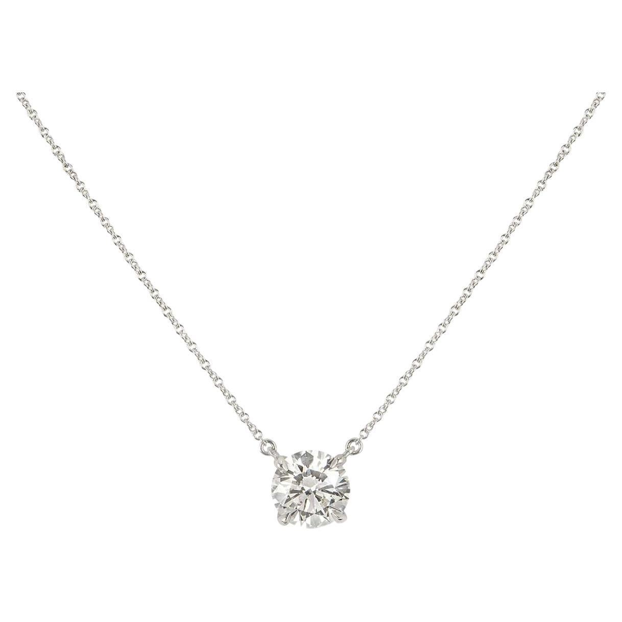 Tiffany & Co. Platinum Diamond Solitaire Pendant 2.01 Carat F/VS1 GIA Certified