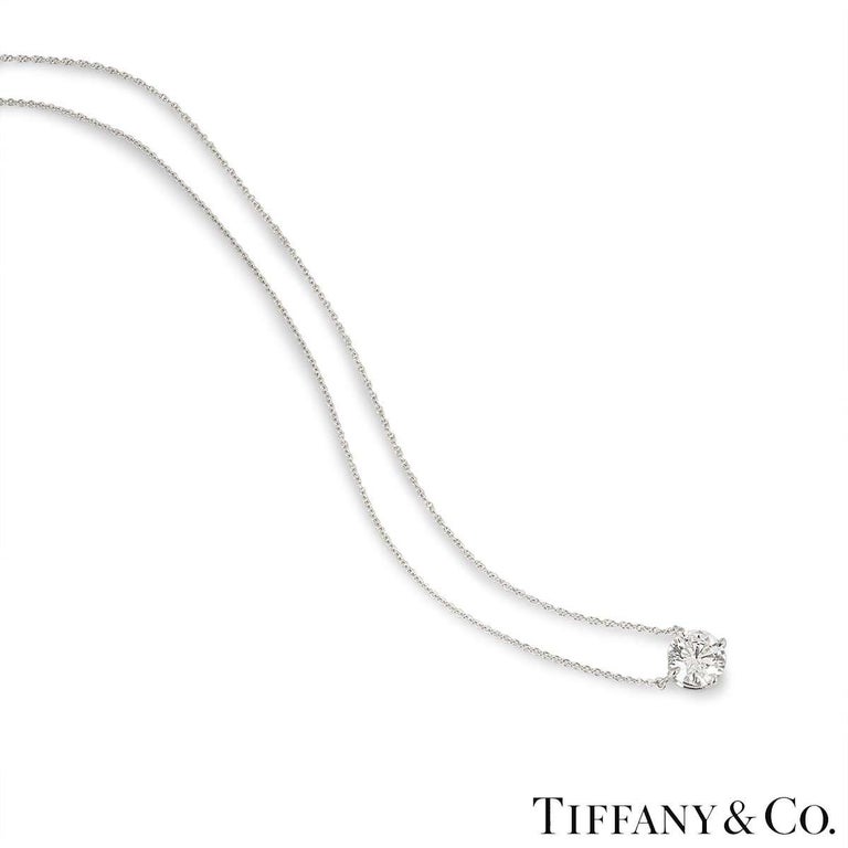 Women's Tiffany & Co. Platinum Diamond Solitaire Pendant 2.01 Carat F/VS1 GIA Certified For Sale
