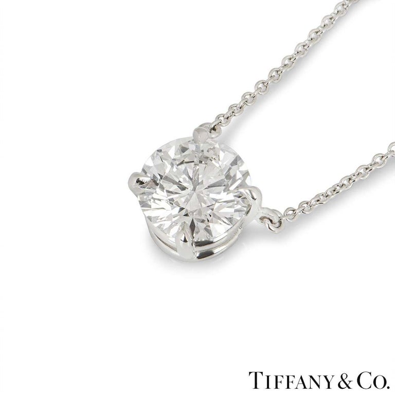 Tiffany and Co. Platinum Diamond Solitaire Pendant 2.01 Carat F/VS1 GIA  Certified For Sale at 1stDibs