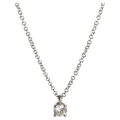 Tiffany & Co. Platinum Diamond Solitaire Pendant