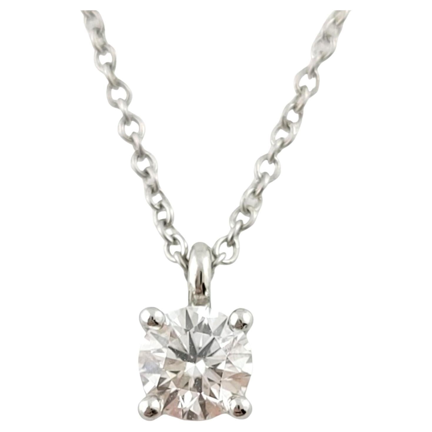 Tiffany & Co. Platinum Diamond Solitaire Pendant Necklace #15833