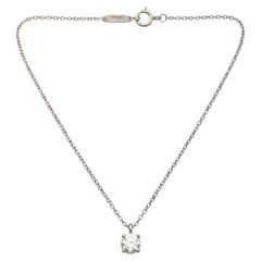 Tiffany & Co. Platinum Diamond Solitaire Pendant Necklace