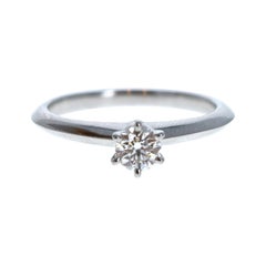 Tiffany & Co. Platinum & Diamond Solitaire Ring 0.26ctw