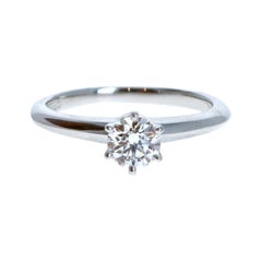 Tiffany & Co. Platinum & Diamond Solitaire Ring 0.44ctw