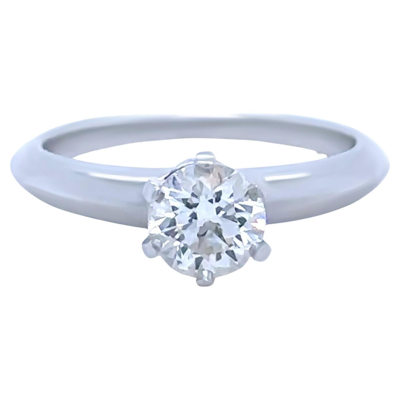 Anillo solitario de diamantes en platino Tiffany & Co 0,58 ct
