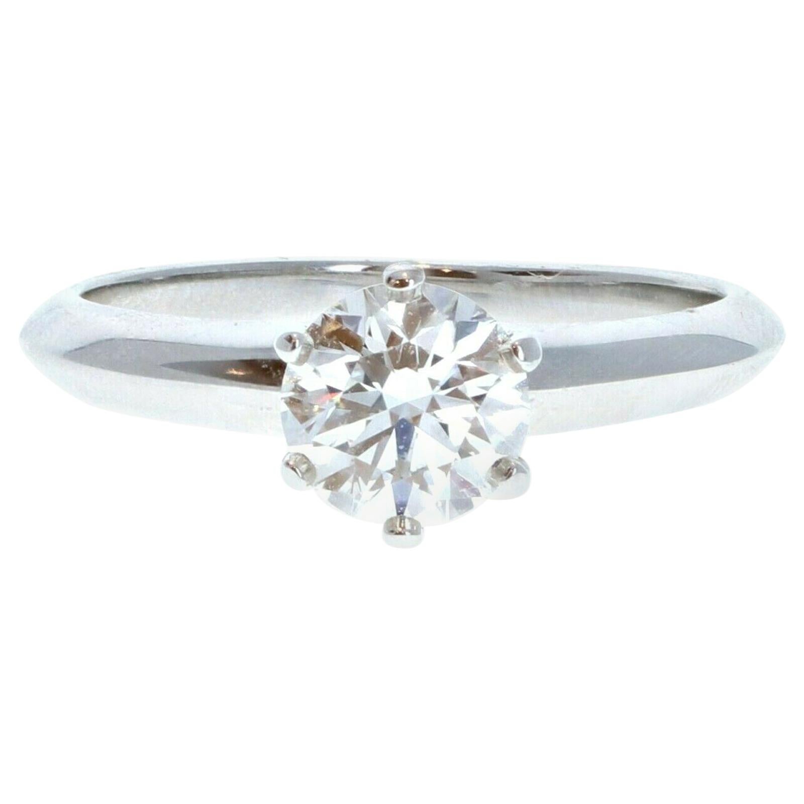 Tiffany & Co. Platinum & Diamond Solitaire Ring 0.71ctw H VVS For Sale
