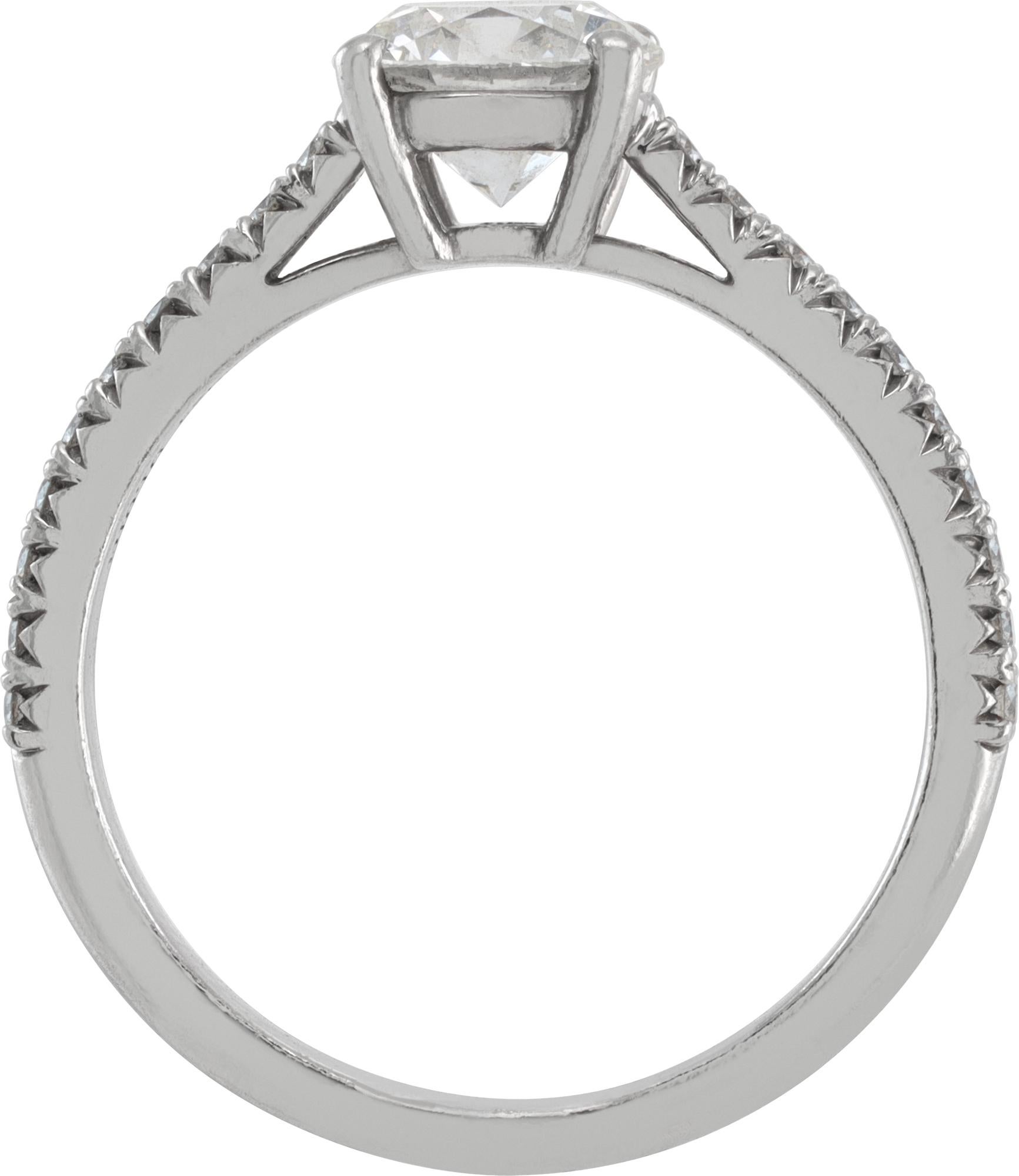 Women's Tiffany & Co. Platinum Diamond Solitaire Ring For Sale