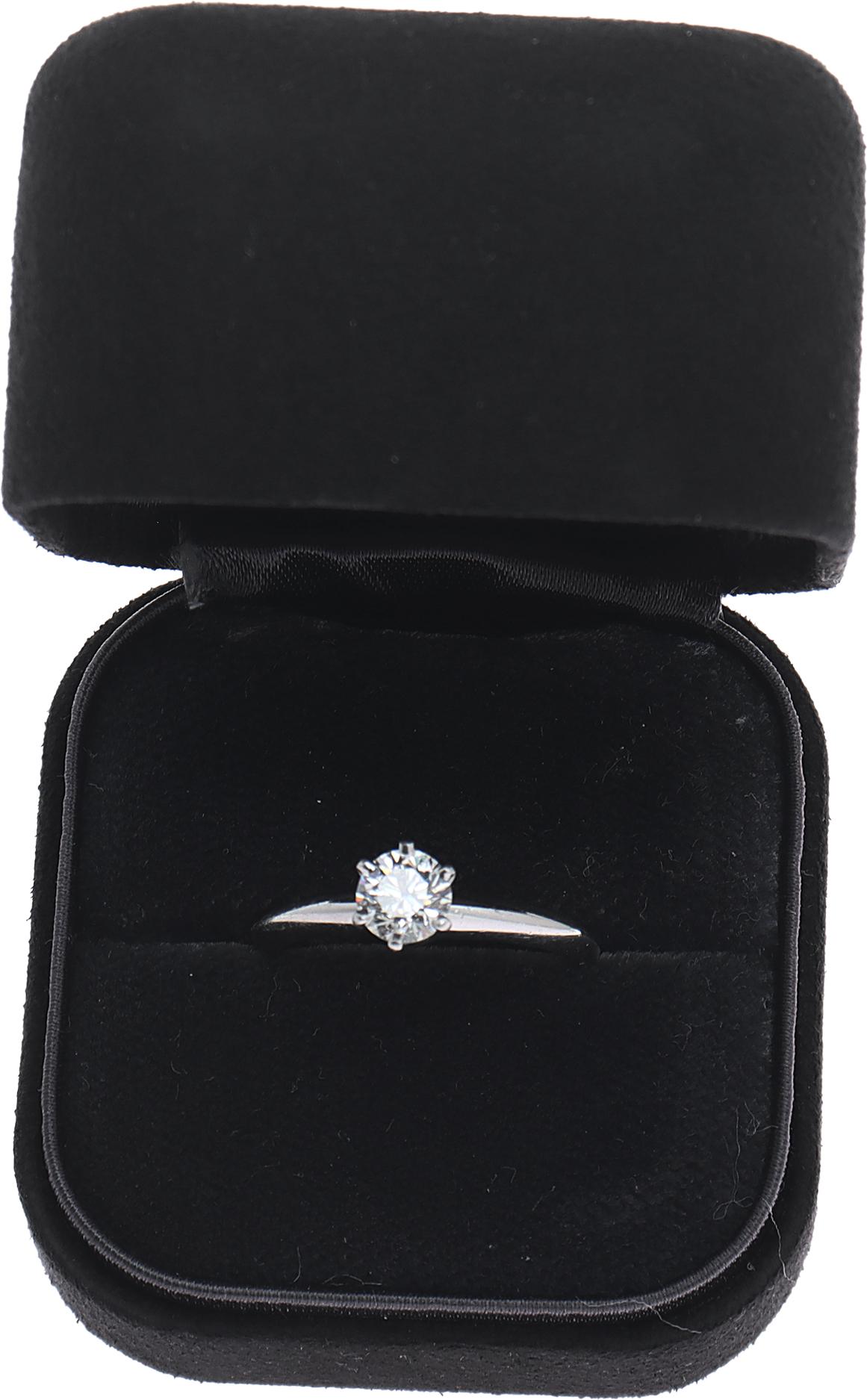 Tiffany & Co. Platinum Diamond Solitaire Ring For Sale 2