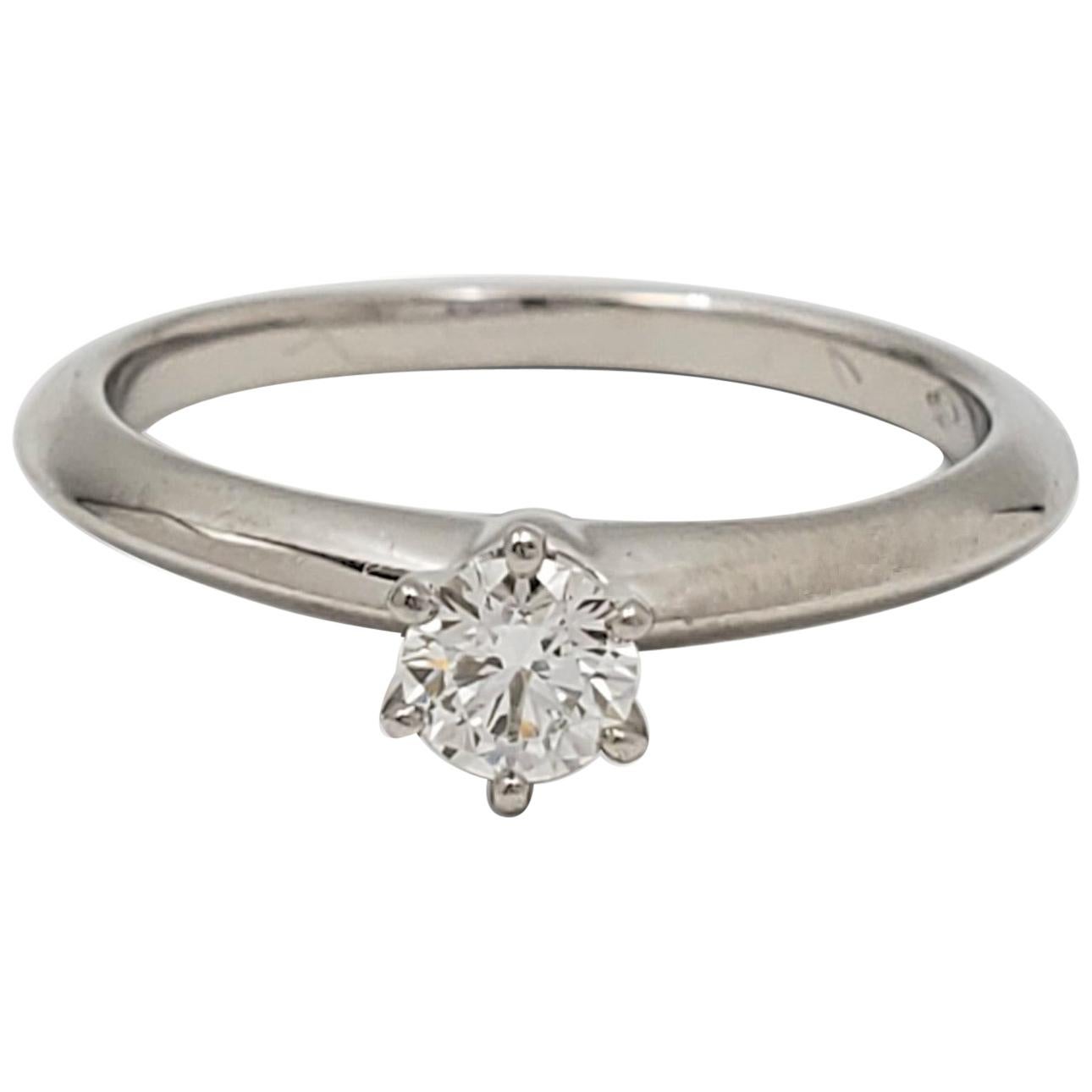 Tiffany & Co. Platinum Diamond Solitare Engagement Ring